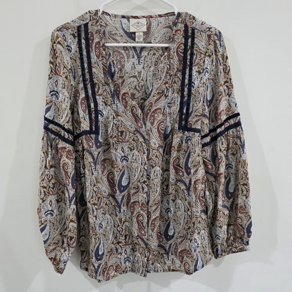 Womens Peasant Paisley Top Size Small Floral Fairy Boho